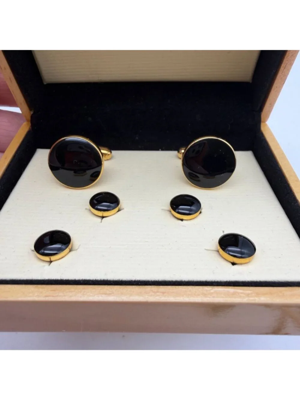 Geoffrey Beene Men's cuff links button‎ cover set Formal tuxedo wedding prom